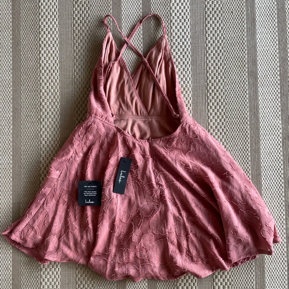 Lulus rose pink floral skater dress - Picture 4 of 7